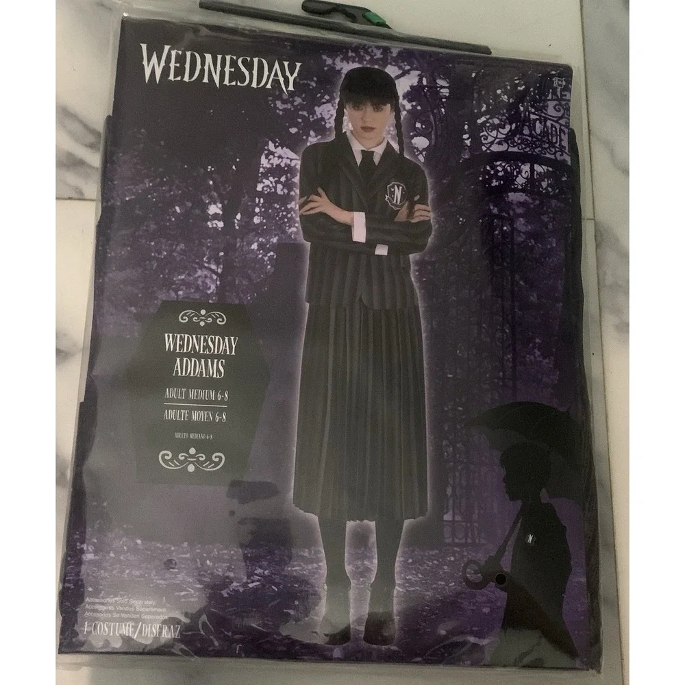Wednesday Addams Adult Medium 6-8 Costume Comes With (Dress , Blazer)‎ - New